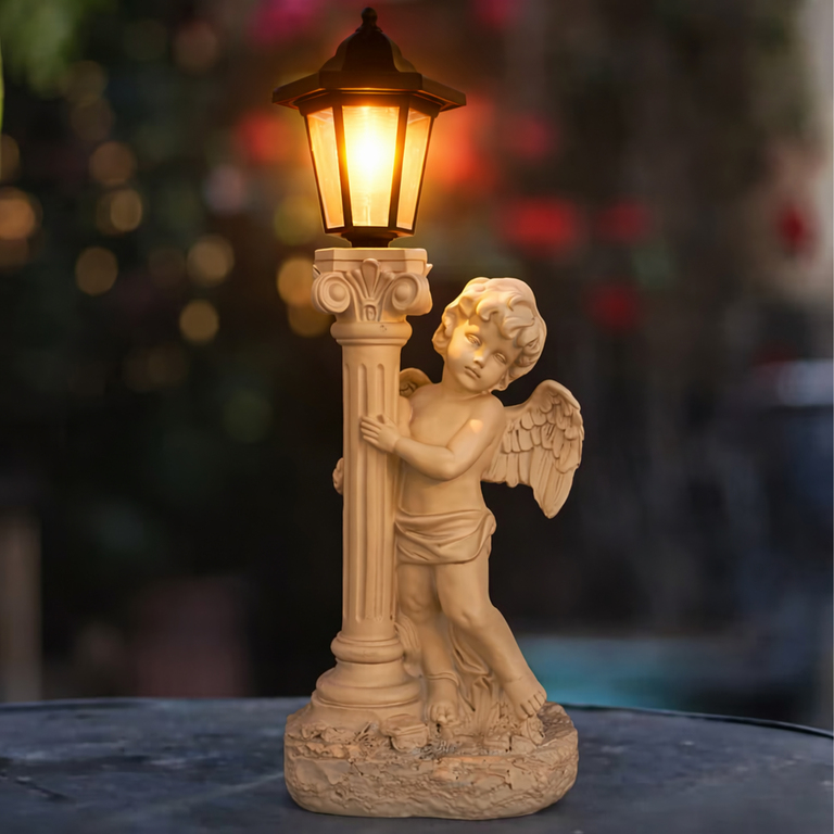 96x Aniołek Solarny Led Figurka Świecznik Dekoracja Posążek do Ogrodu na Grób 49cm (15)