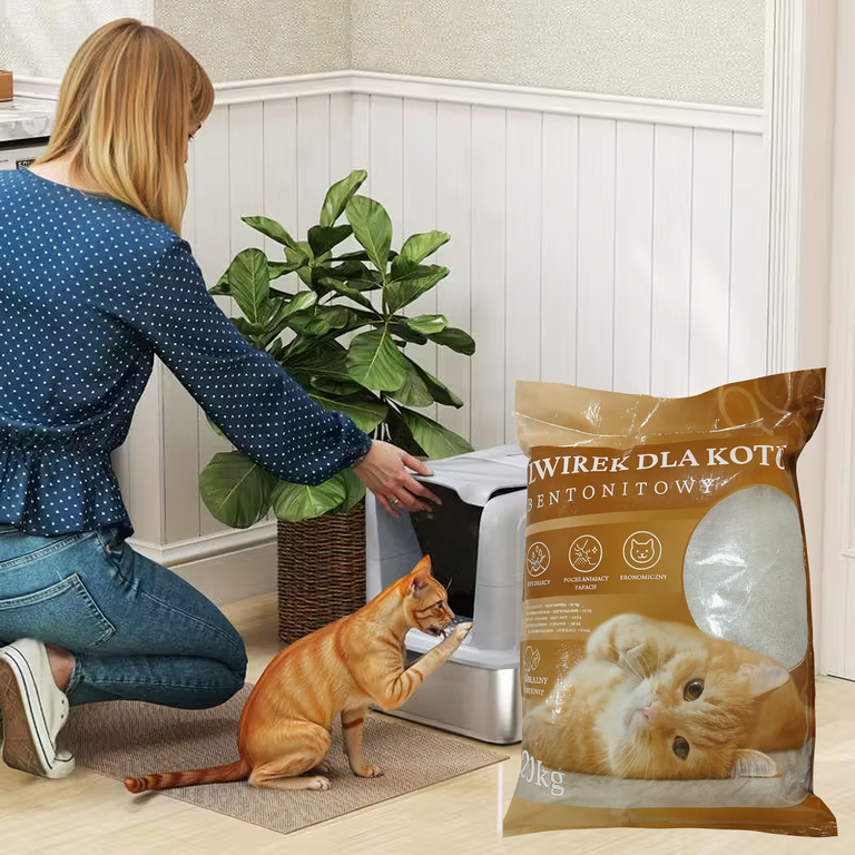 Żwirek Bentonitowy Kota Naturalny 20 kg Zbrylający Bezpyłowy Ultrachłonny  (9)
