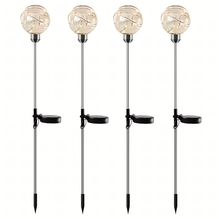 Lampy Lampki Solarne Ogrodowe Wbijane Lampa Led Kula Wodoodporne 4 szt  (2)