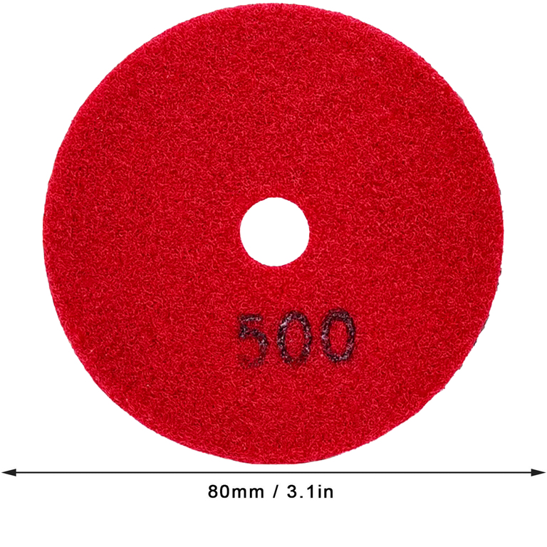 10x Tarcza Diamentowa Polerska 80mm do Szlifowania Gresu Płytek Na Rzep 500 (9)