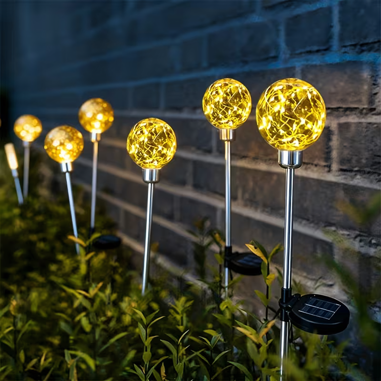 Lampy Lampki Solarne Ogrodowe Wbijane Lampa Led Kula Wodoodporne 4 szt  (16)