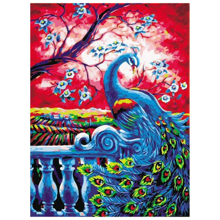 MALOWANIE PO NUMERACH OBRAZ Z RAMĄ  DIY ZESTAW PĘDZLE FARBY PŁÓTNO 30x40 (2)