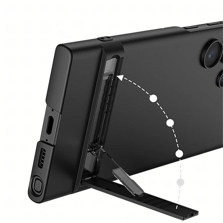 Plecki Etui Ochronne Cienkie z Podstawką do Samsung S24 Ultra Czarne (5)