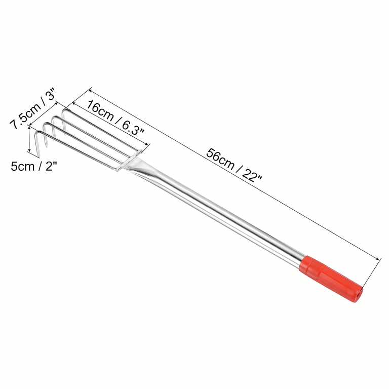 Grabki Ogrodowe Ogrodnicze Metalowe Pazurki do Grabienia Spulchniania 4 Zębne 56 cm (7)
