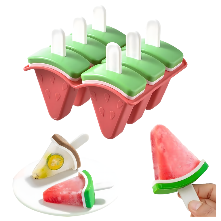 Foremki Forma do Lodów na Patyku Domowe Sorbet Lody Foremka Arbuz 6 szt (1)