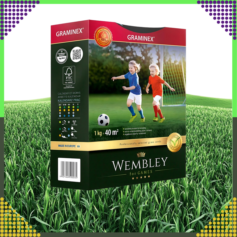 Premium Trawa sportowa sportowa boiskowa WEMBLEY 1kg 40m trawnik sportowy (10)
