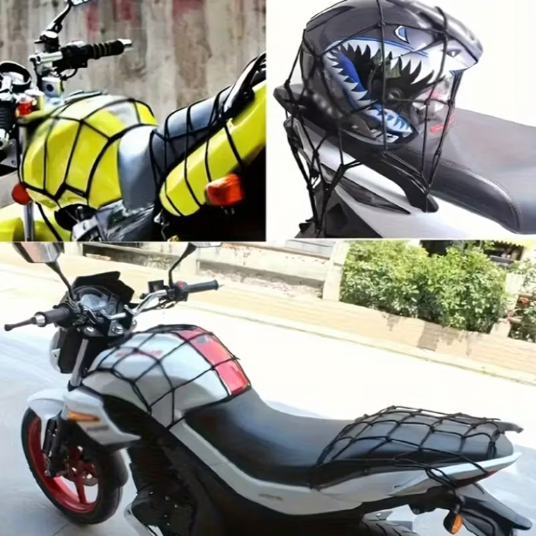 Siatka Guma Bagażowa na Kask Kufer Quad Motocyklowa Rowerowa Haki 30x30cm  (8)
