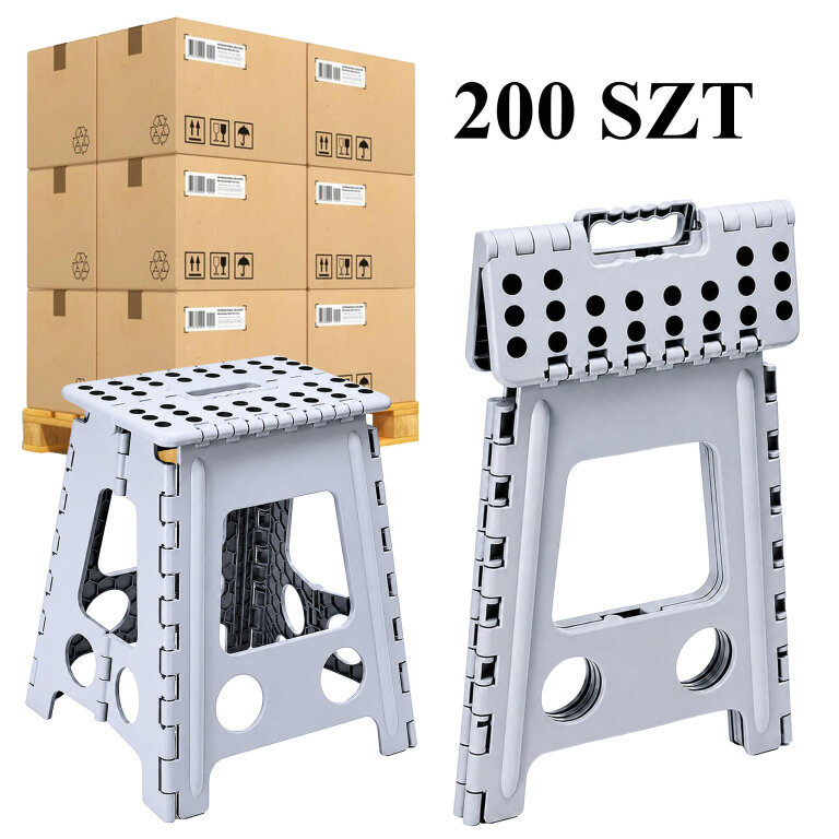 200 x Taboret Stołek Sładany Antypoślizgowy Krzesło Podest Schodek 39 cm  (1)