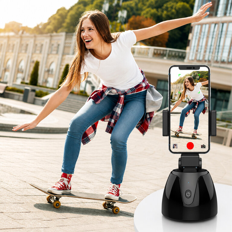 Inteligenty Uchwyt Stojak na Telefon do Selfie Obrotowy Śledzący Ruch  (13)
