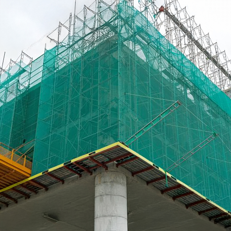 Siatka Ochronna Osłonowa na Rusztowania Rusztowaniowa Zielona 2,57x10m 60g (14)
