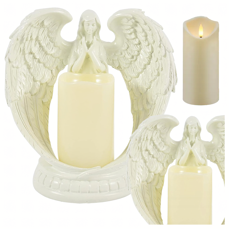 24 x Figurka Dekoracyjna Świecznik Świeca Ozdoba Anioł Aniołek Led Święta Ogród 21cm (1)