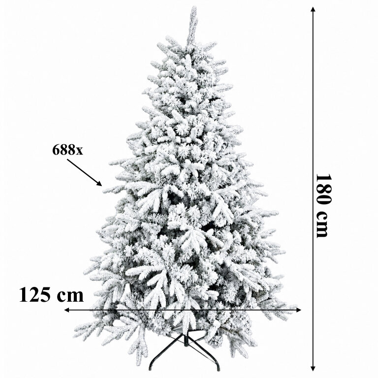 Choinka Mocno Ośnieżona Sztuczna Świerk Gęsta Żywa Stojak 180cm Premium (6)