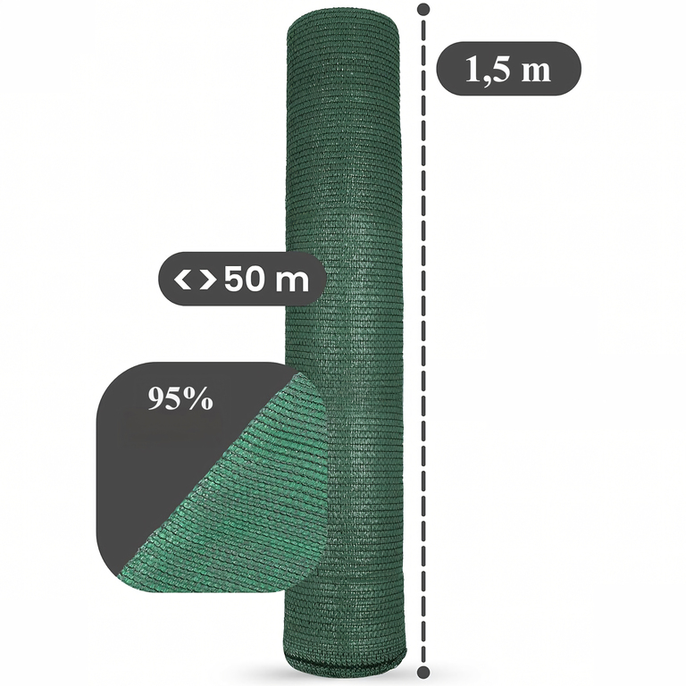 41x Siatka Cieniująca 1,5x50m 180G Maskująca Osłona Ogrodzenie Płot 100 Opasek (7)