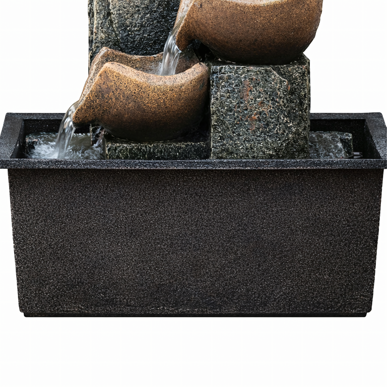 Fontanna Stołowa Ozdobna Ogrodowa na Stół Dekoracyjna Led 24x24x21 cm (4)