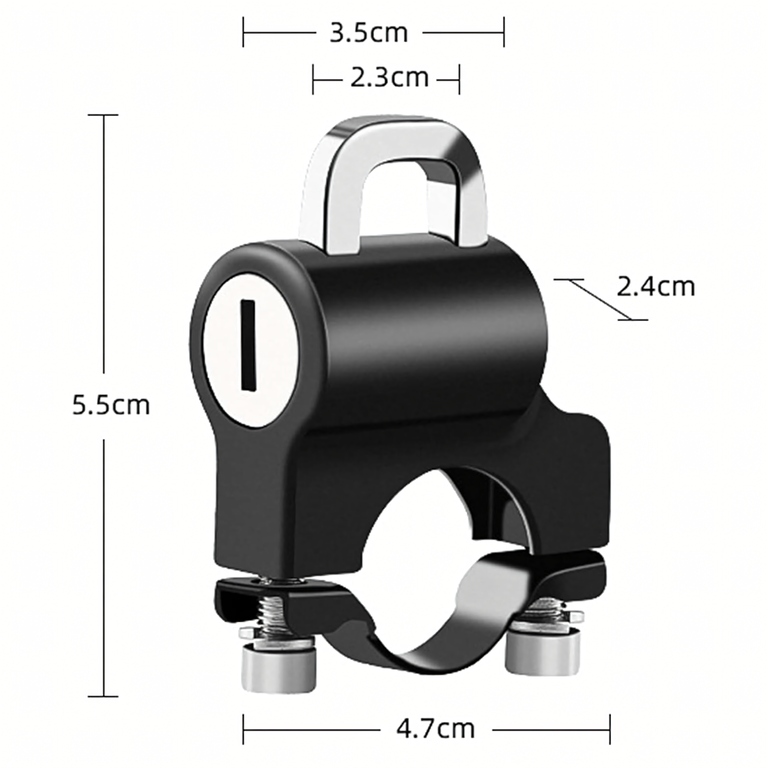 Zamek Blokada do Kasku Motocyklowego Antykradzieżowa Zabezpiecznie 20-24mm (7)