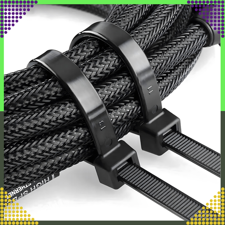 Opaski Zaciskowe Kablowe Uniwersalne Mocne Obejmy Czarne 4x100mm 50 SZT (9)