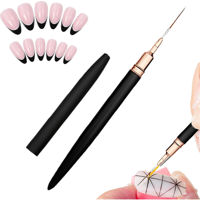 ZESTAW PĘDZLI PĘDZELKÓW DO ZDOBIENIA PAZNOKCI MANICURE WZORKÓW HYBRYDA ŻEL (6)