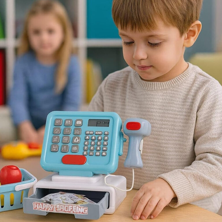 Kasa Sklepowa Interaktywna Skaner Koszyk Produkty Spożywcze Światła Dźwięki (11)