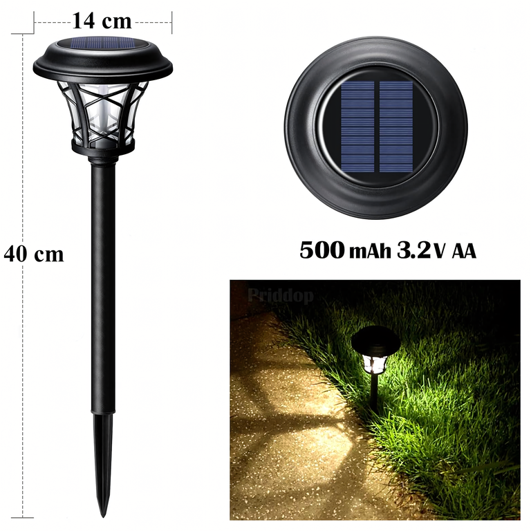 Zestaw Lamp Lampy Ogrodowe Solarne Wbijane Wodoodporne 40cm Zewnętrzne 8szt. (6)