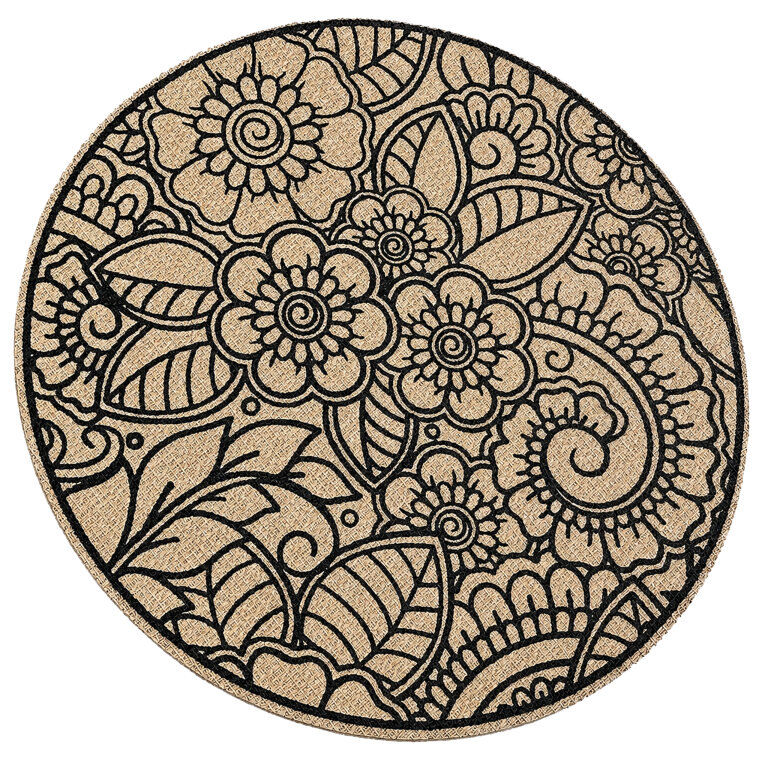 Podkładka Mata na Stół Blat pod Talerz Stołowa Okrągła Boho Ochronna 38 cm (2)