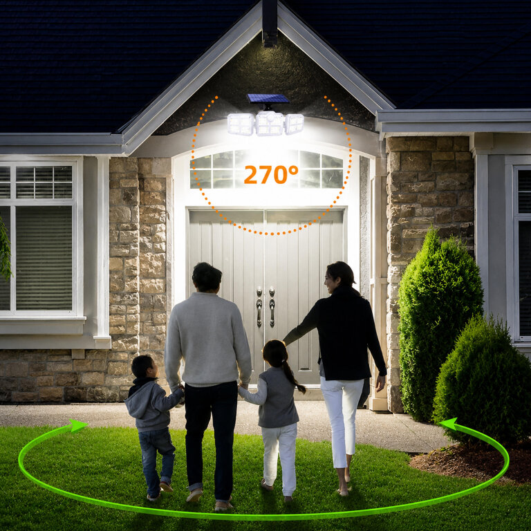 Lampa Solarna Ogrodowa 138 Led Zewnętrzna z Czujnikiem Ruchu Zmierzchu Pilot (11)