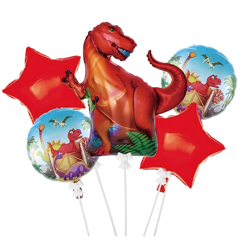 Zestaw Balonów Urodzinowych Dinozaur na Urodziny Urodzinowe Przyjęcia 5 szt (1)