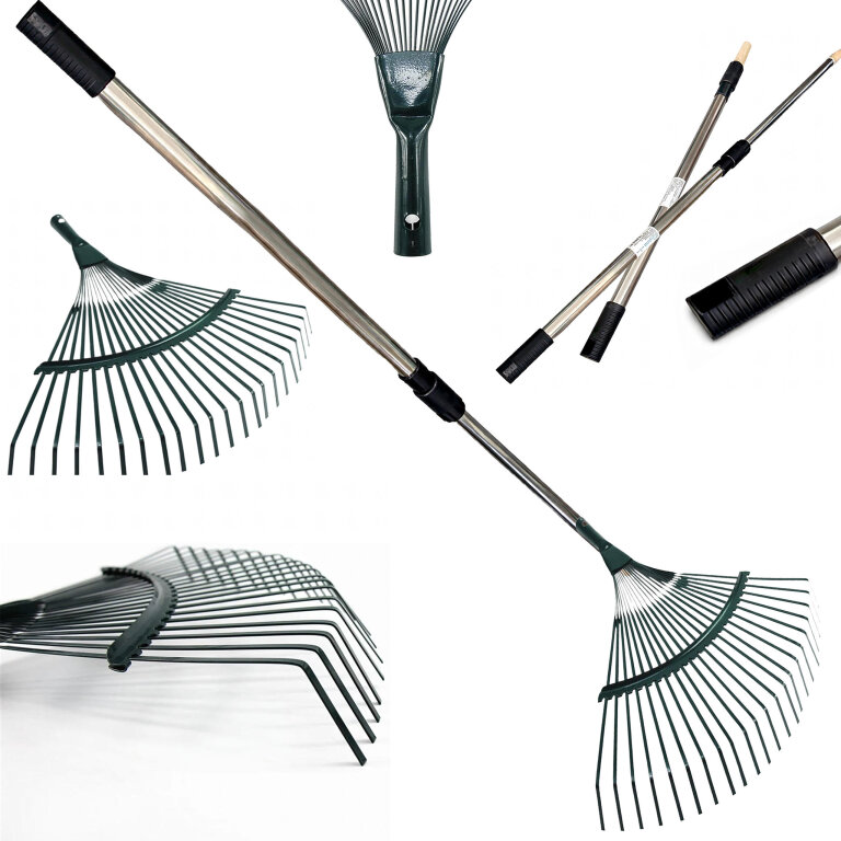 Grabie do Liści Trawy Wachlarzowe 42cm Ogrodowe z Kijem Teleskopowym 150 cm (1)