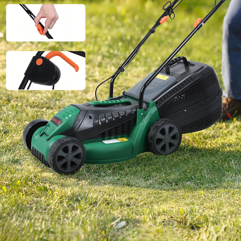 Kosiarka Elektryczna Lekka Mocna do Koszenia Trawy Duży Kosz 30L 1600W 32cm (10)