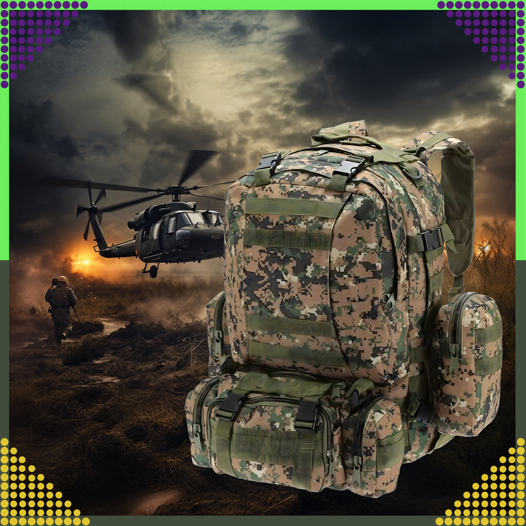 Plecak Szkolny Podróżny Taktyczny 4w1 Wojskowy Turystyczny Survival 50L (13)