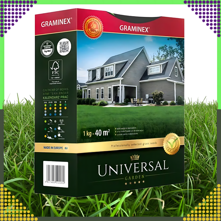 Premium Trawa Nasiona UNIVERSAL Mieszanka Uniwersalna 1kg 40m Odporna (7)