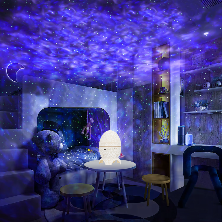 Projektor Gwiazd Jajo Dinozaura z Głośnikiem Galaktyki Lampka LED Nocna USB (12)