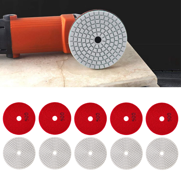 10x Tarcza Diamentowa Polerska 80mm do Szlifowania Gresu Płytek Na Rzep 500 (6)