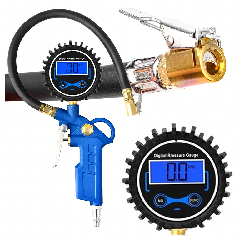 Pistolet Cyfrowy z Manometrem Elektroniczny do Pompowania Kół Opon Pompka 14Bar