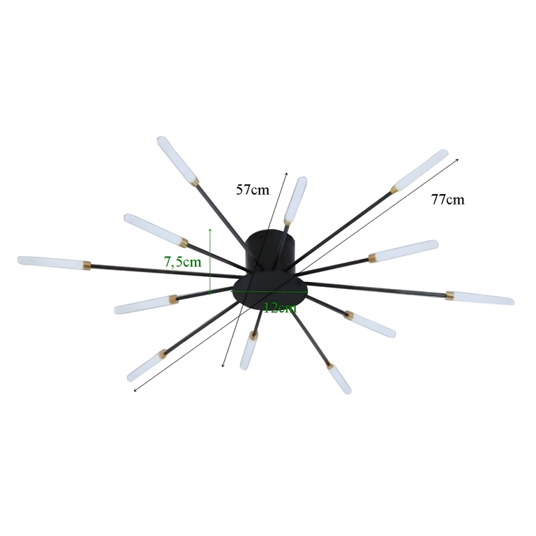 Lampa Sufitowa Led Żyrandol Fajerwerki Nowoczesna do Salonu Jadalni 12W (7)