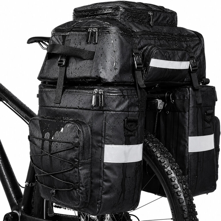 Sakwa Torba Rowerowa Wodoodporna 48L 3w1 Plecak na Bagażnik Rower Duża XXL (8)