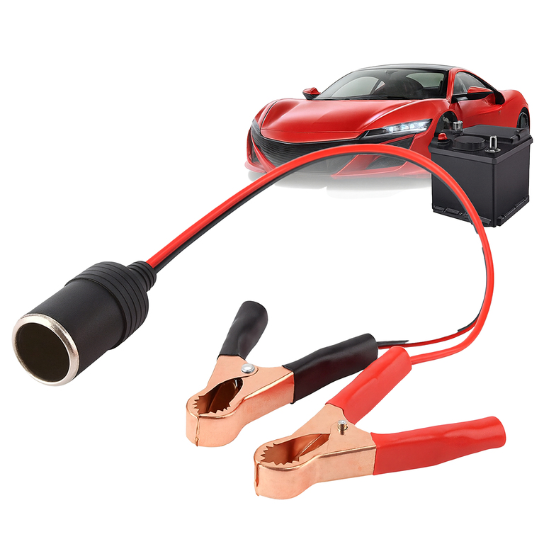 Adapter Przejściówka Gniazda Zapalniczki z Wyjściem na Krokodylki 12V 24V 