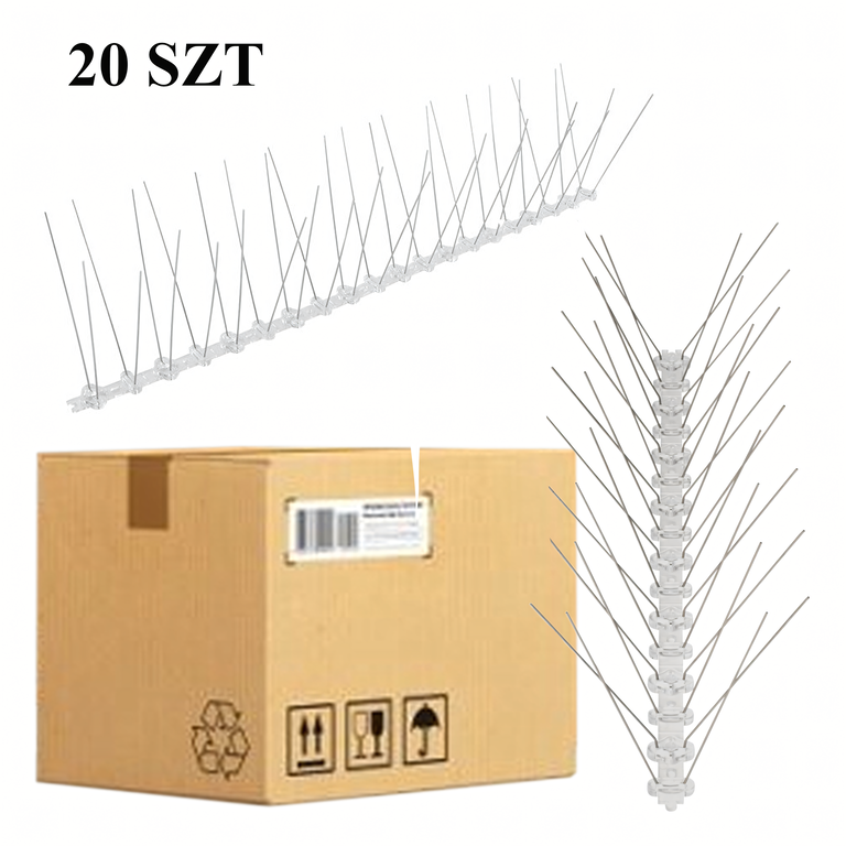 20 x Metalowe Stalowe Kolce na Ptaki Gołębie Wróble na Parapet Gzyms 50 cm (1)