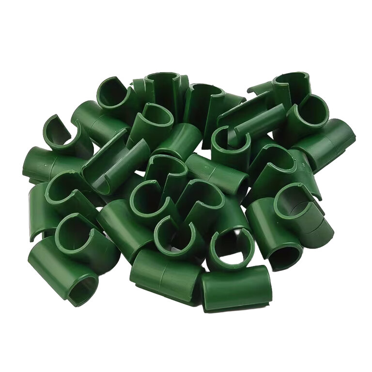 Łącznik Kątowy Krzyżowy do Mocowania Tyczek Ogrodowych 11 mm Zielony 10 szt (2)