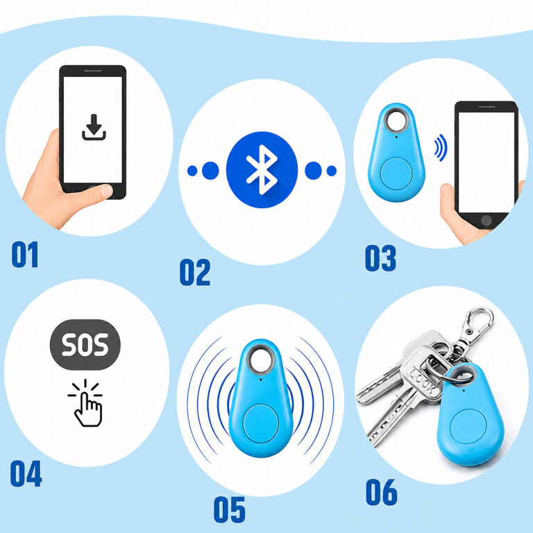 Lokalizator Kluczy Bluetooth Gps Key Finder Brelok Lokalizacja Zestaw 5 szt (7)