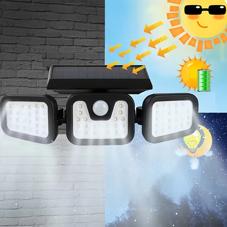 Lampa Solarna 4w1 Zewnętrzna Uliczna Czujnik Ruchu Zmierzchu Mocna 74 Led (7)