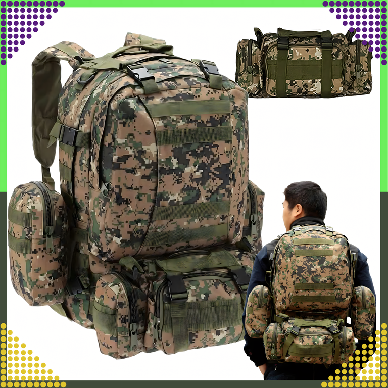 Plecak Szkolny Podróżny Taktyczny 4w1 Wojskowy Turystyczny Survival 50L (3)
