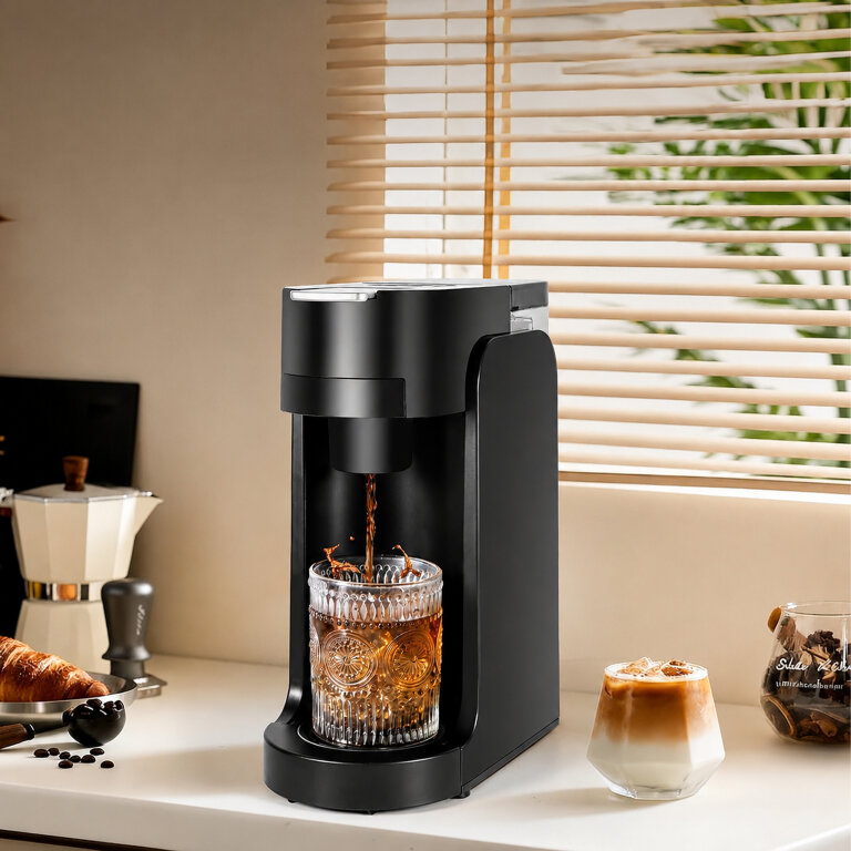 Ekspres do Kawy Kapsułkowy na Kapsułki 1450W Domowy Kuchenny 3,5 Bar Czarny (9)