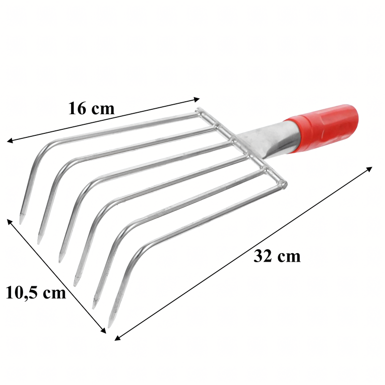 Grabki Ogrodowe Ogrodnicze Metalowe Pazurki do Grabienia Spulchniania 6 Zębne 32 cm (7)