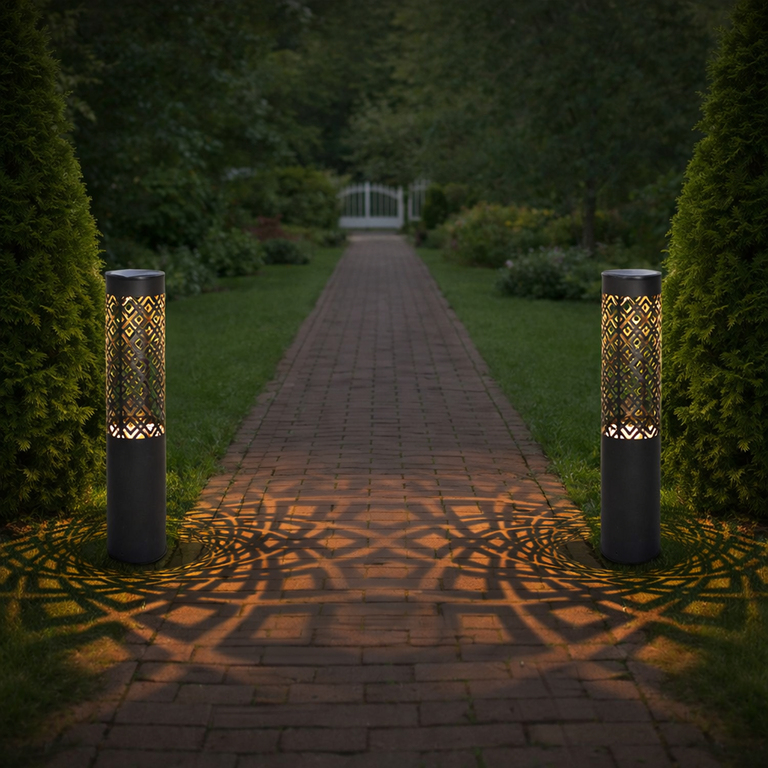88x Lampa Ogrodowa Solarna Wbijana Słupek 71cm Dekoracyjna Pochodnia Latarnia 2szt. (12)