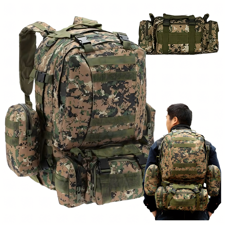 Plecak Szkolny Podróżny Taktyczny 4w1 Wojskowy Turystyczny Survival 50L (1)