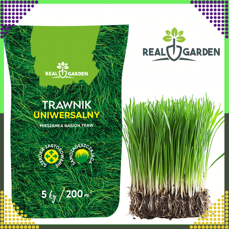 100x Trawa Uniwerslana Zagęszczająca Odporna Mieszanka Nasion Traw 5 kg 200 m² (2)