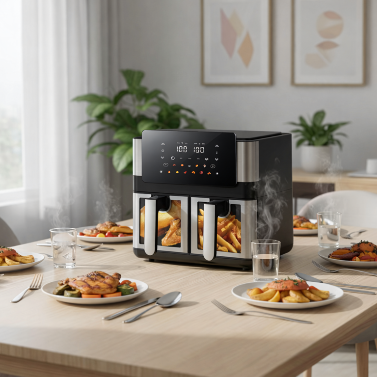Frytkownica Beztłuszczowa Air Fryer 8L 4+4L Frytownica 2000W 12 Programów  (9)