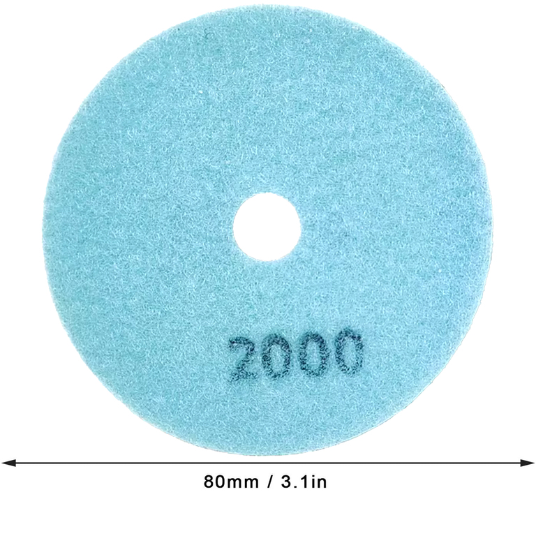 10x Tarcza Diamentowa Polerska 80mm do Szlifowania Gresu Płytek Na Rzep 2000 (9)