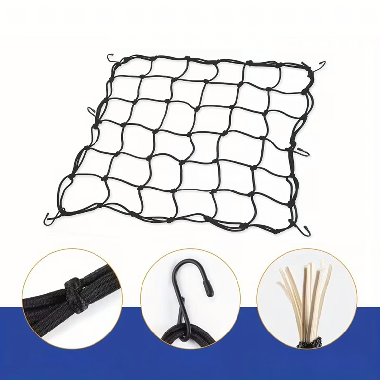 Siatka Guma Bagażowa na Kask Kufer Quad Motocyklowa Rowerowa Haki 30x30cm  (2)