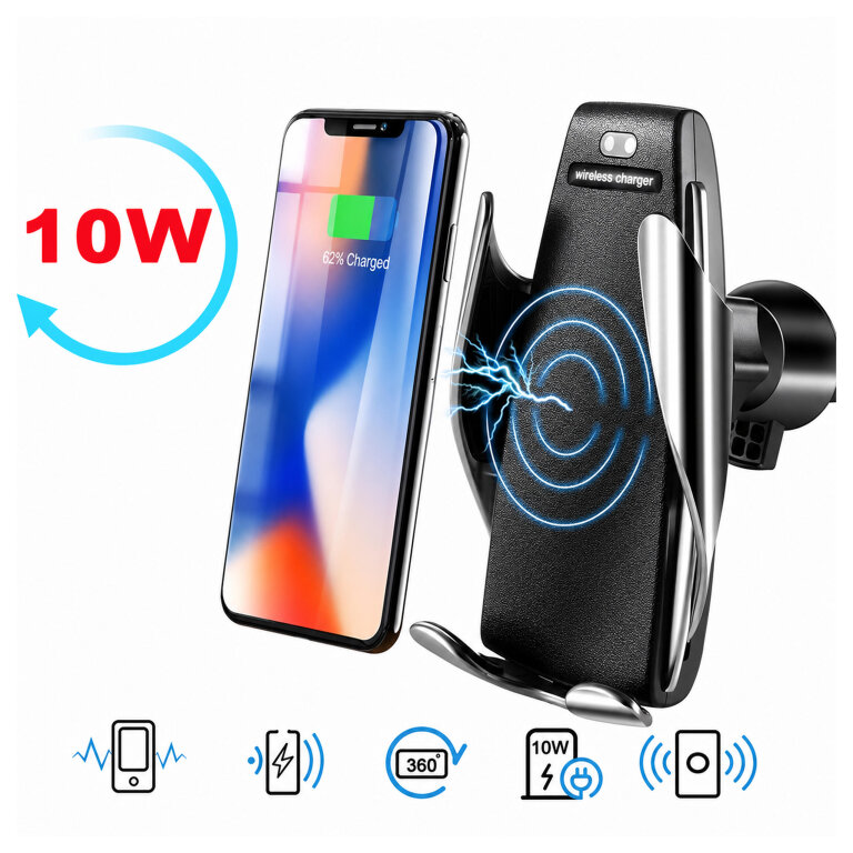 Uchwyt Na Telefon Grawitacyjny Ładowarka Indukcyjna Do Kratki Nawiewu 10W (9)